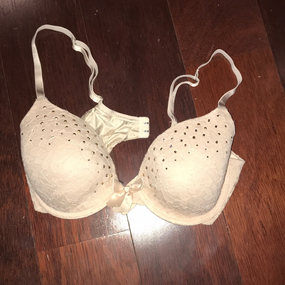 Nude Embellished Bra